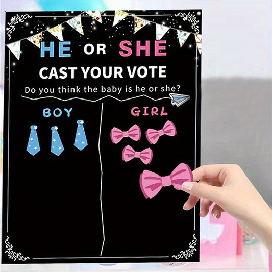 7pcs Gender Reveal Voting Sticker Set