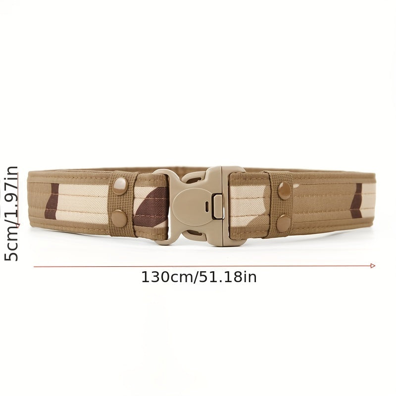 Camouflage Nylon Tactical Belt with Plastic Buckle