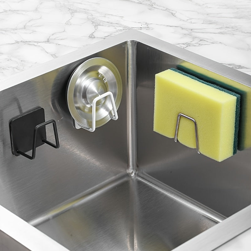 Stainless Steel Sponge Rack Sink Drain Shelving Hooks