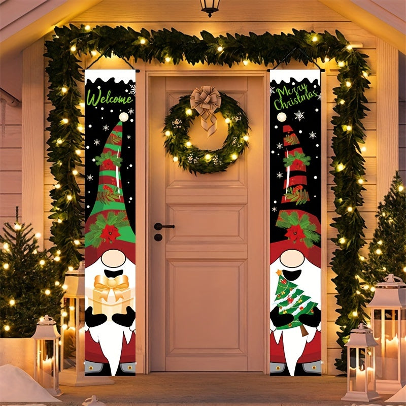 Christmas Door Banners Hanging Couplet Porch Signs Indoor Outdoor