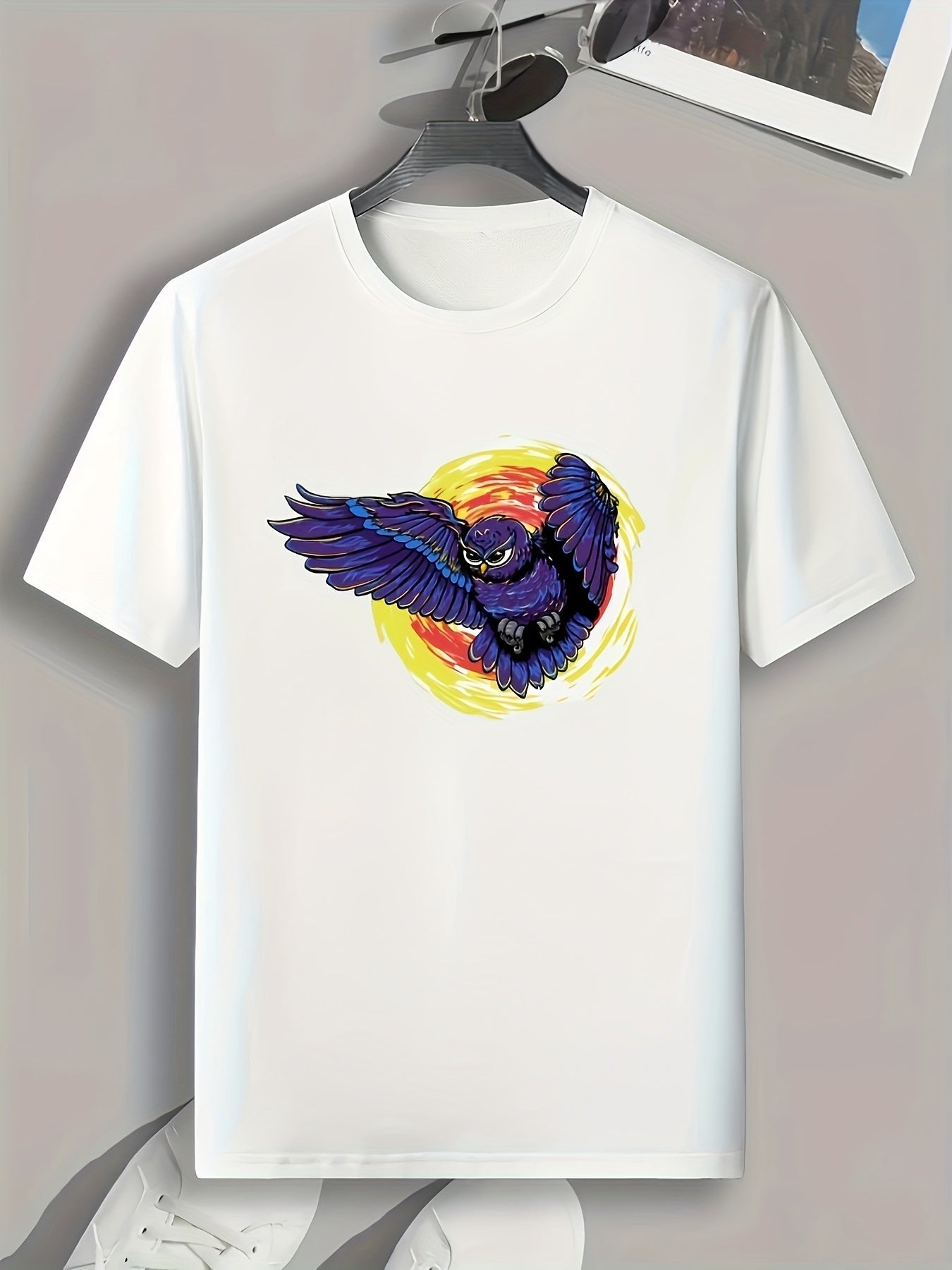 Eagle Print Men's Graphic T-shirt for Summer
