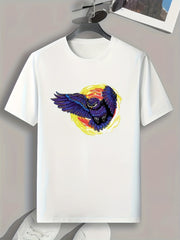 Eagle Print Men's Graphic T-shirt for Summer