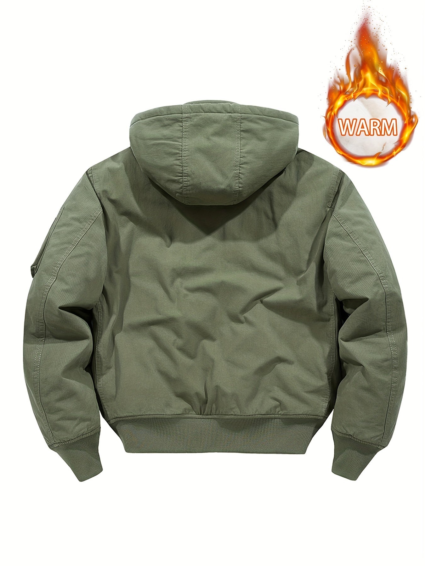 Men's Hooded Soft Shell Jacket Vintage Casual Warm Jacket
