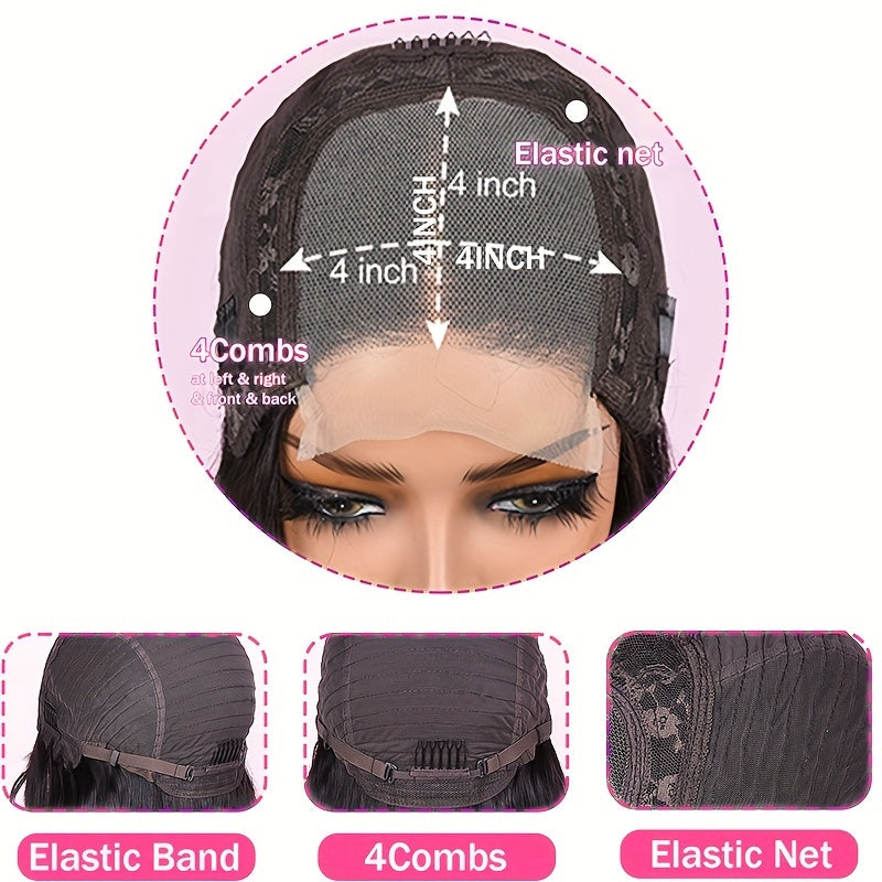 T1B 30 Straight Human Hair Wigs 4x4 Lace Front Human Hair Wigs