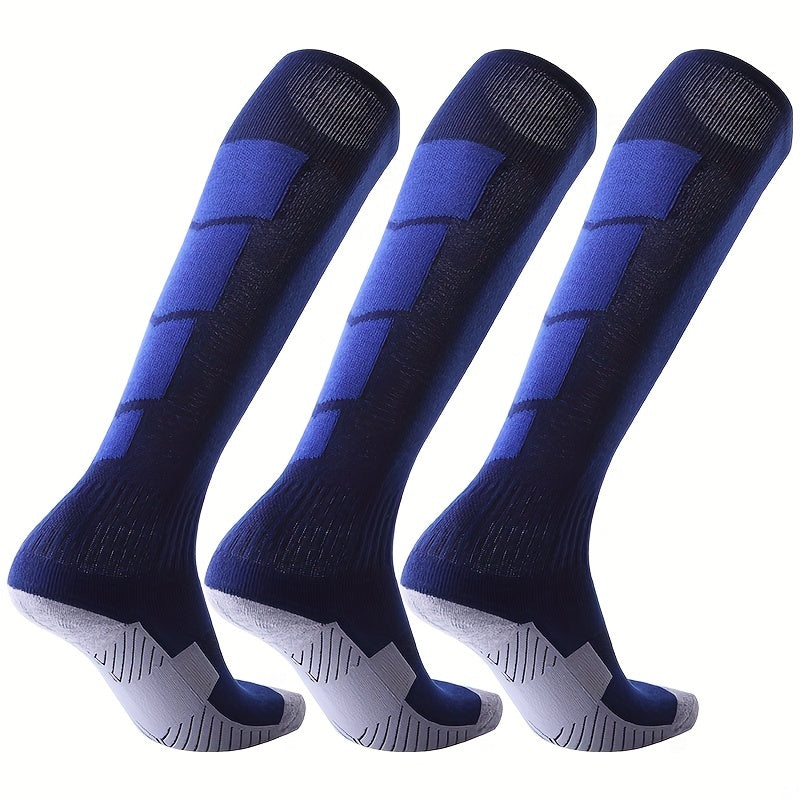 3 Pairs One Size Soccer Socks Non slip Wear resistant Breathable Stockings