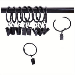 Stainless Steel Curtain Rings with Clips, Easy Installation, Vintage Finish