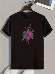 Geometric Print Men's Comfy T-shirt for Outdoor Summer