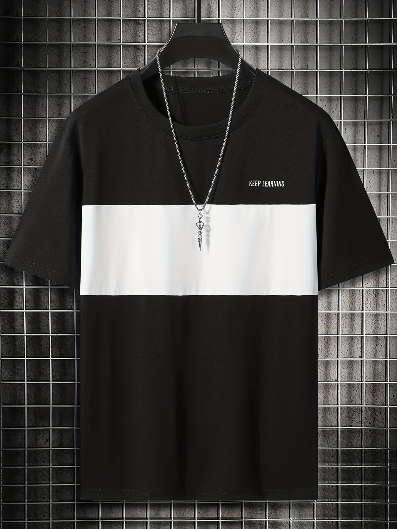 Men's Block Short Sleeve T shirt Casual Comfy Tees For Summer Mens Clothing