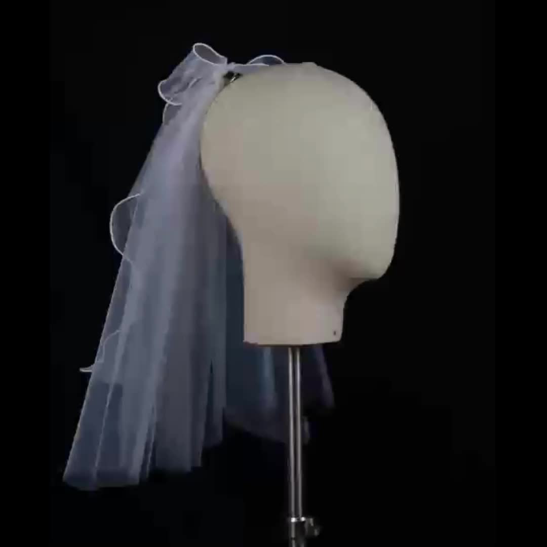 Bowknot Head Veil With Comb Bridal Wedding Head Veil Hair Accessories