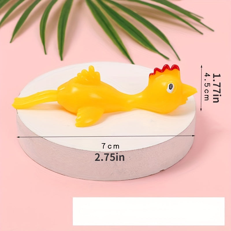 12pcs Catapult Turkey Tricky Fun Toy Launch Exotic Sticky Wall Chicken Prank