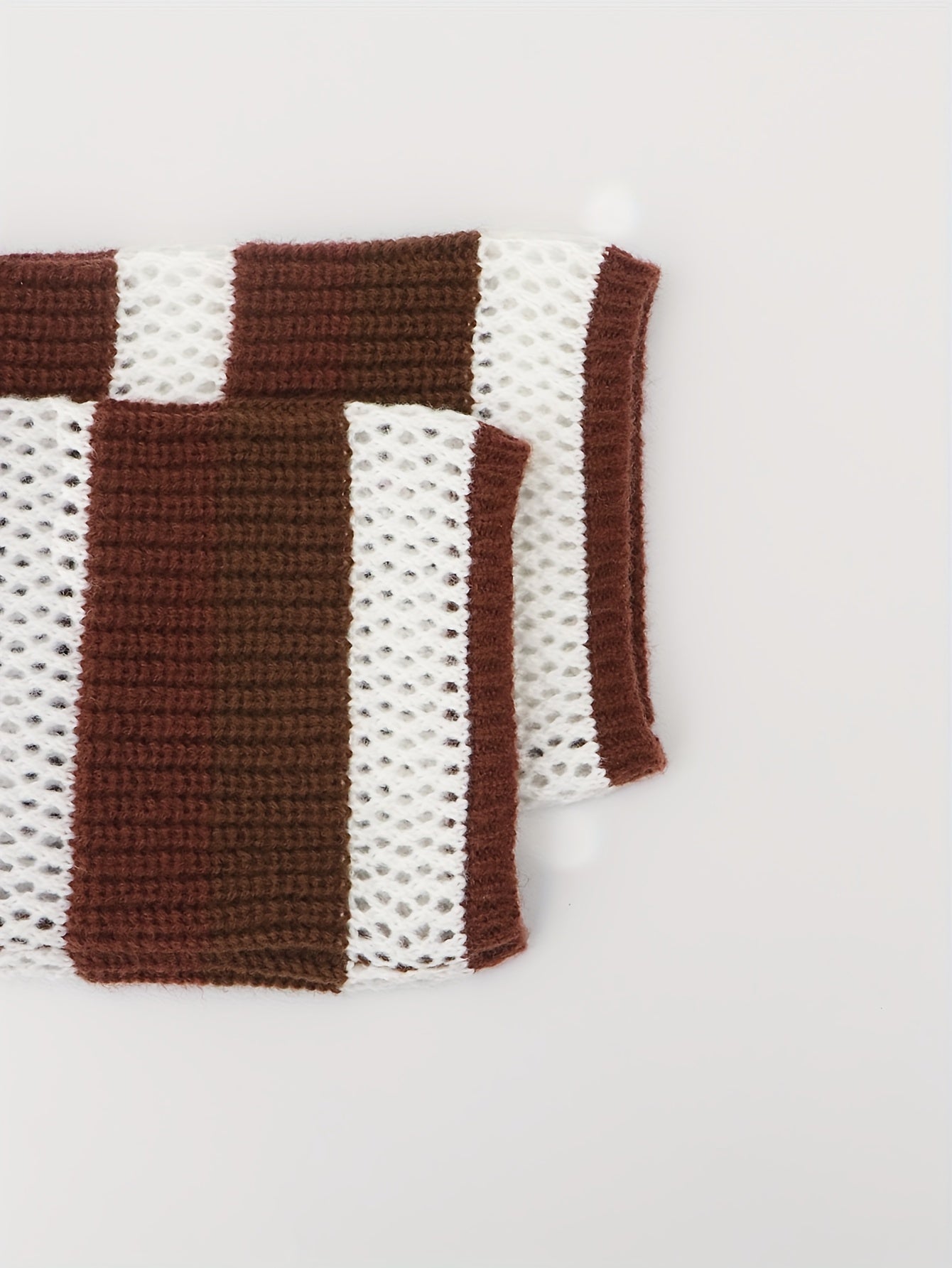 Striped Crew Neck Eyelet Crop Sweater Casual Long Sleeve Raglan Shoulder Sweater