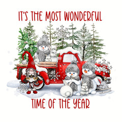 Christmas Car Snowman Tree Iron On Decal Patches Heat Transfer Stickers