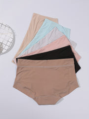 6pcs Seamless Briefs Mid Rise Stretchy Intimates Panties Women's Lingerie