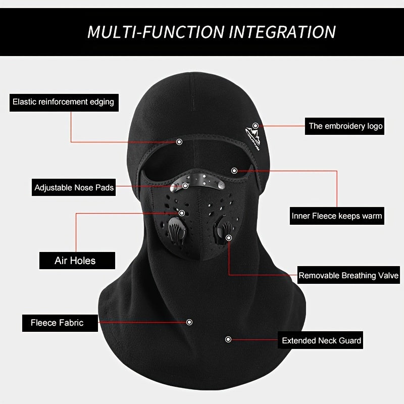 Winter Cycling Cap Ski Mask Fleece Thermal Keep Warm Windproof Cycling Face Mask