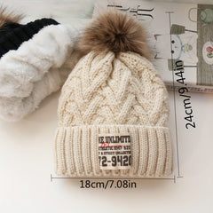 Baby Hat Autumn Winter Kids Knitted Hat Thick Plus Velvet Woolen Hat