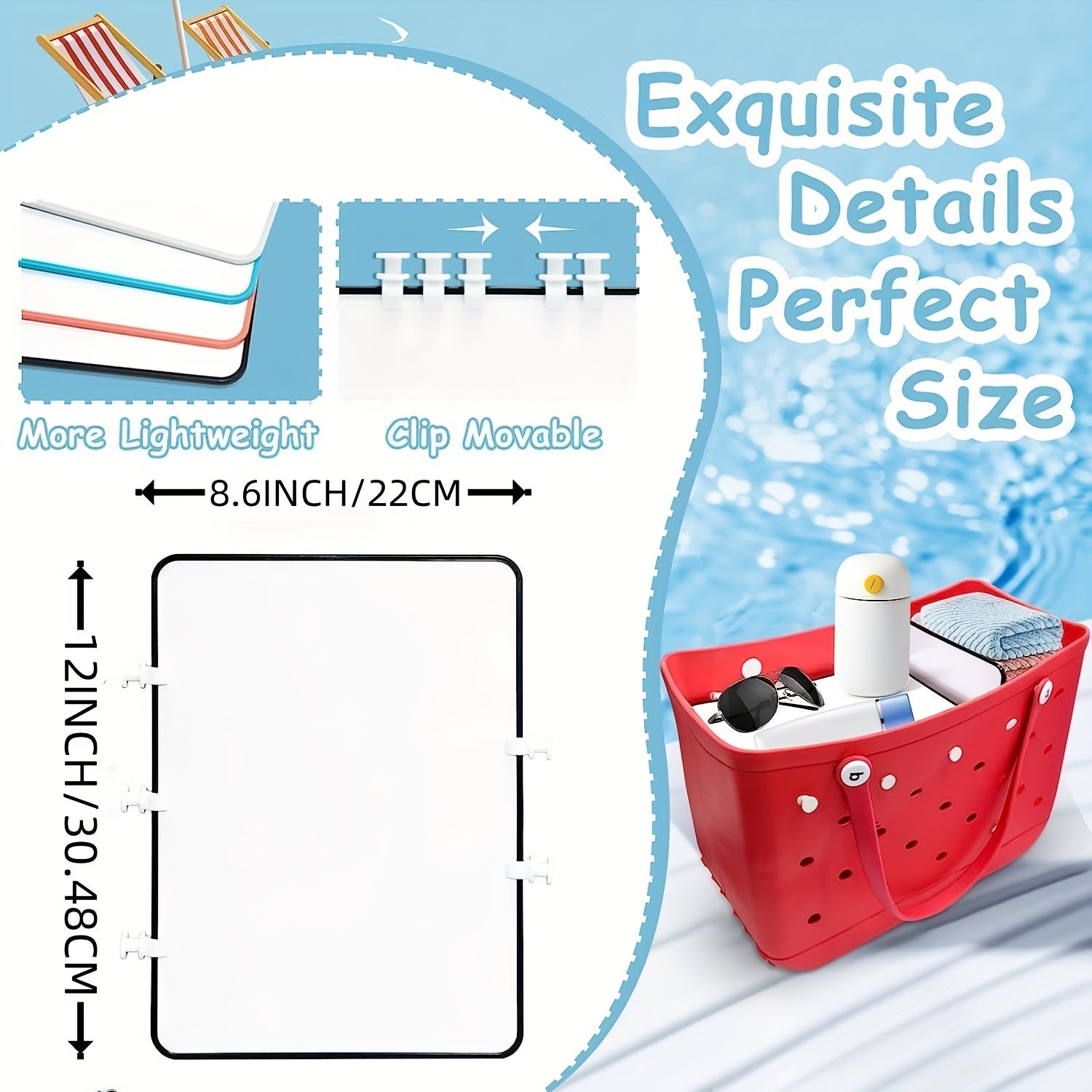 Divider Tray For Beach Tote Bag - Durable Travel Accessories