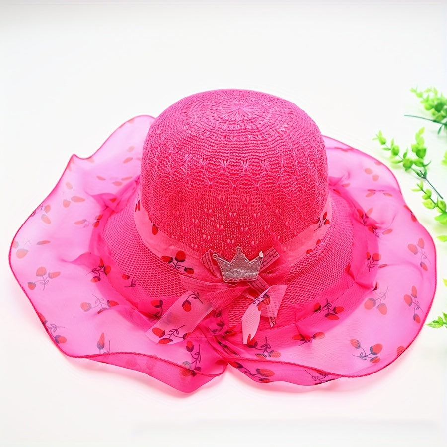 Girls Straw Hat Summer Big Brim Travel Hat