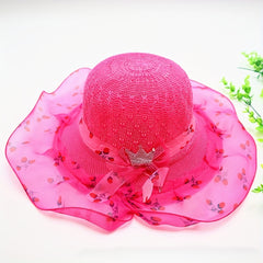 Girls Straw Hat Summer Big Brim Travel Hat