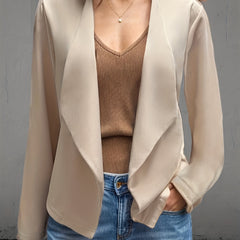 Long Sleeve Open Front Casual Jacket Women's Clothing