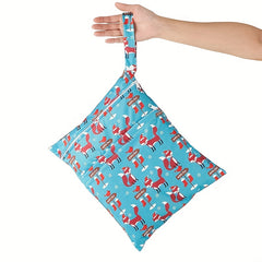 Waterproof Printed Wet Bag Double Pockets - Baby Diapering