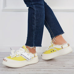 Women's Canvas Lace-Up Walking Shoes Outdoor Sneakers