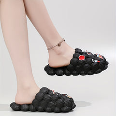 Women's Bubble Slides with Cartoon Charms Indoor & Outdoor Slides
