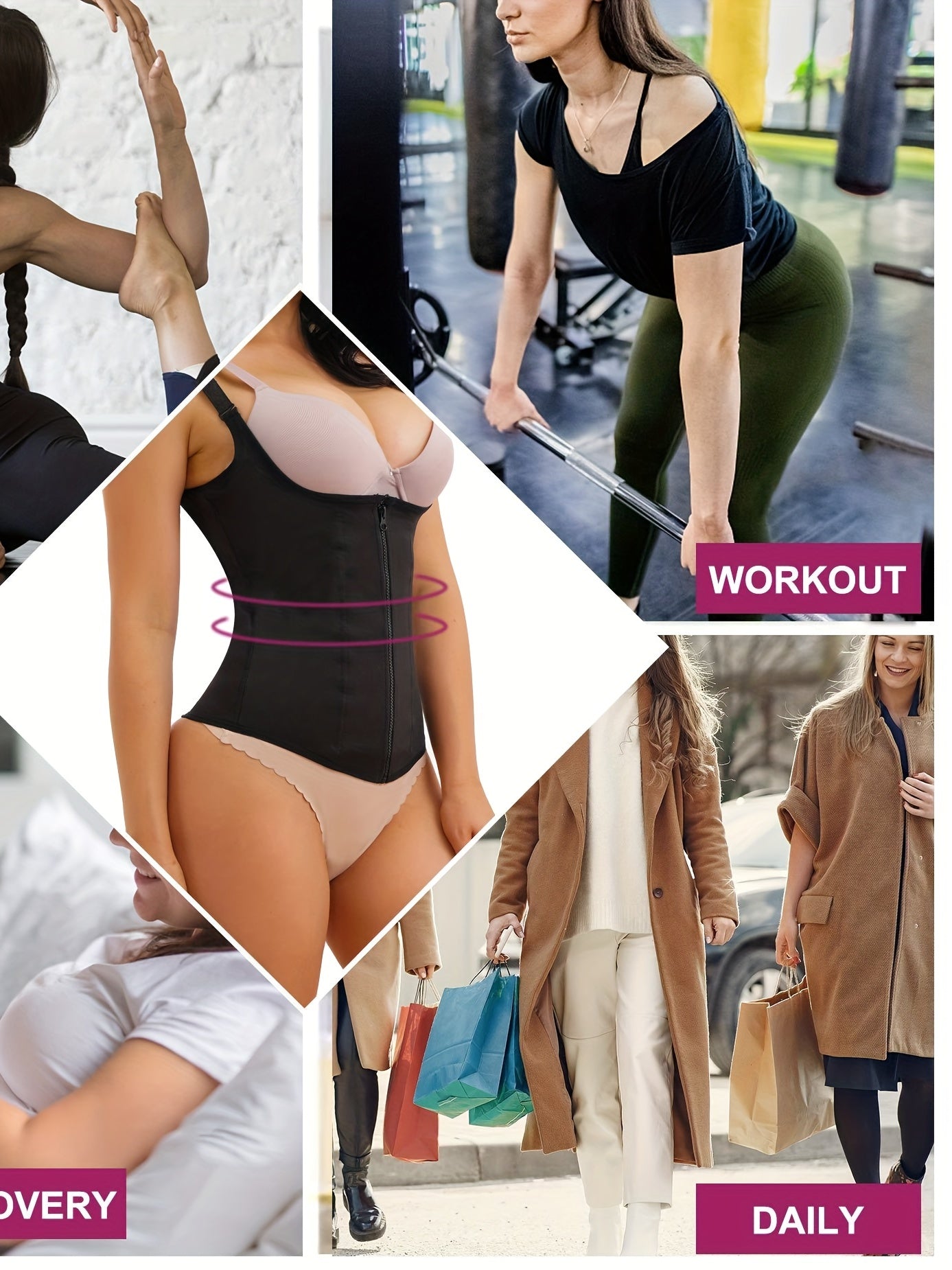Sleeveless Zipper Sports Fitness Waist Tightener Women's Clothing