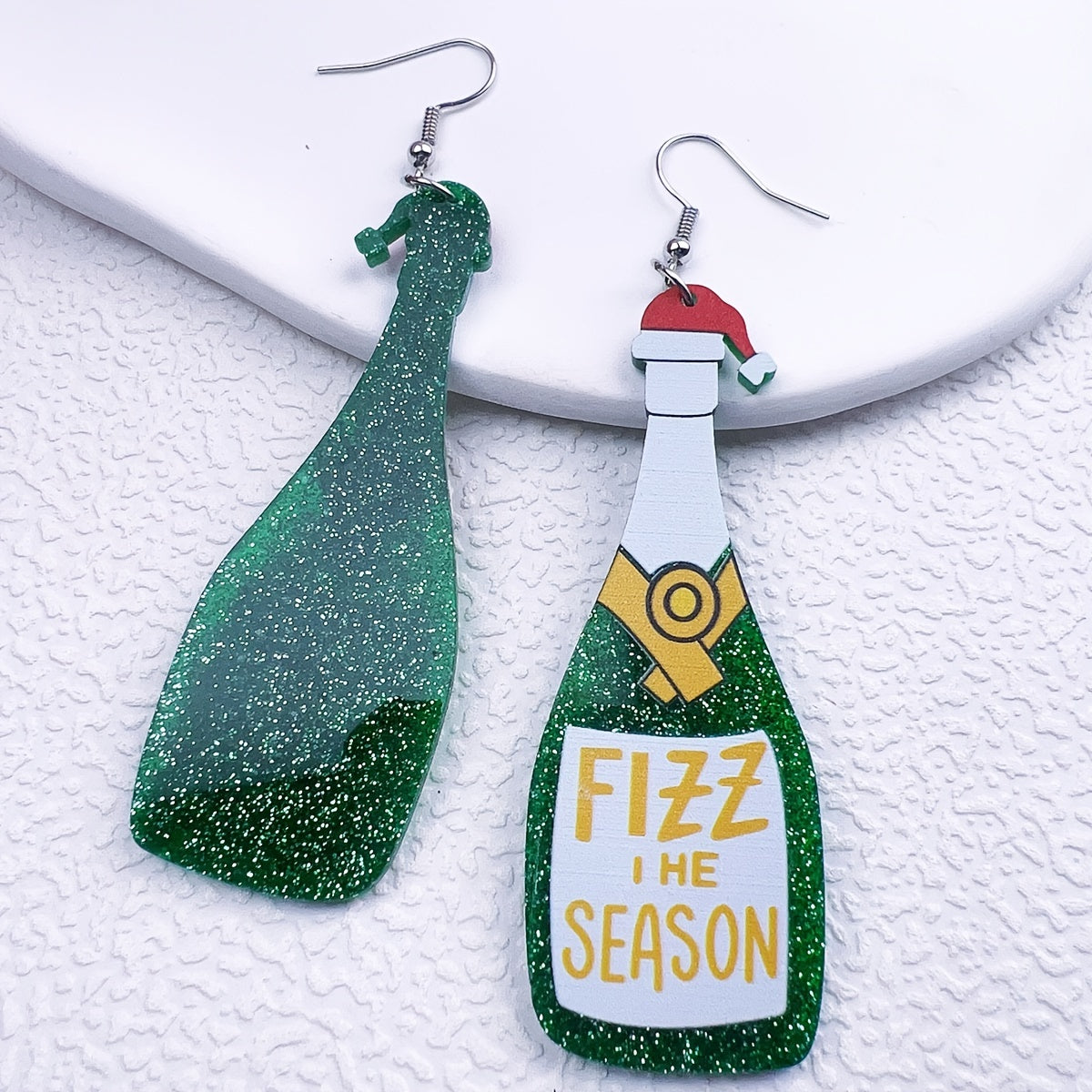 Christmas Beer Bottle Dangle Ear Stud Festivals Accessories