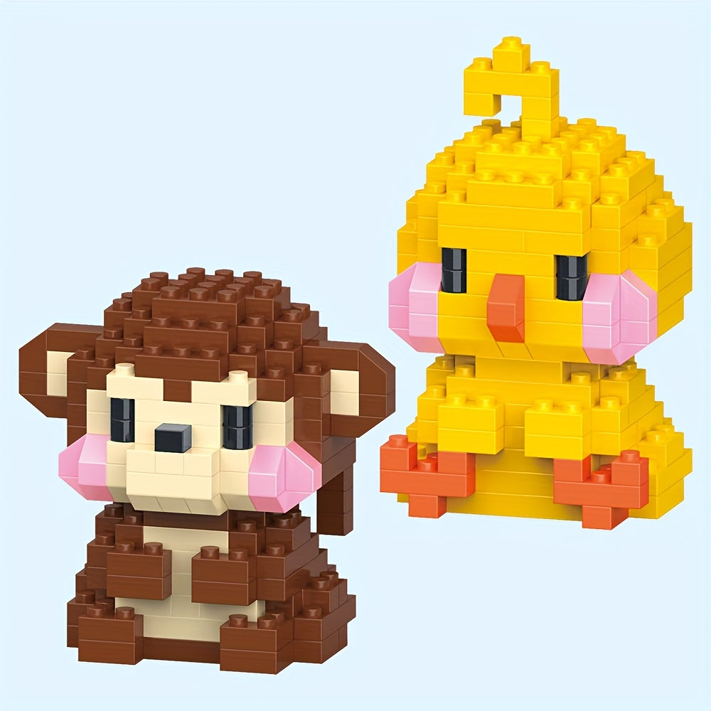 Mini Animal Building Blocks Toys Chicken Cow Crocodile Ducks Elephant