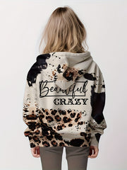 Leopard Print Hoodies Girls Comfy Pullover Kids Clothes