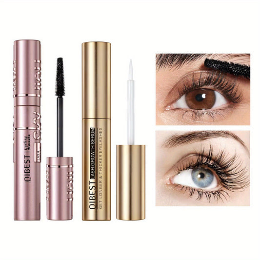 Volumizing Mascara & Eyelash Serum Set for Longer Healthier Lashes