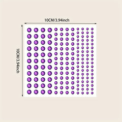 144pcs Bright Purple Makeup Face Stickers Jewelry Stage Makeup Eye Makeup