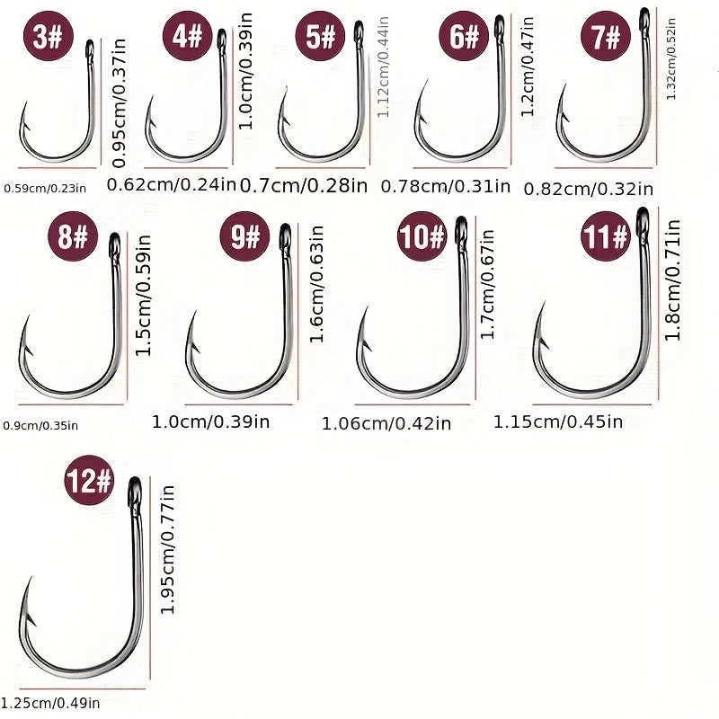 100pcs High Carbon Steel Circle Hooks for Soft Lure Sea Fishing