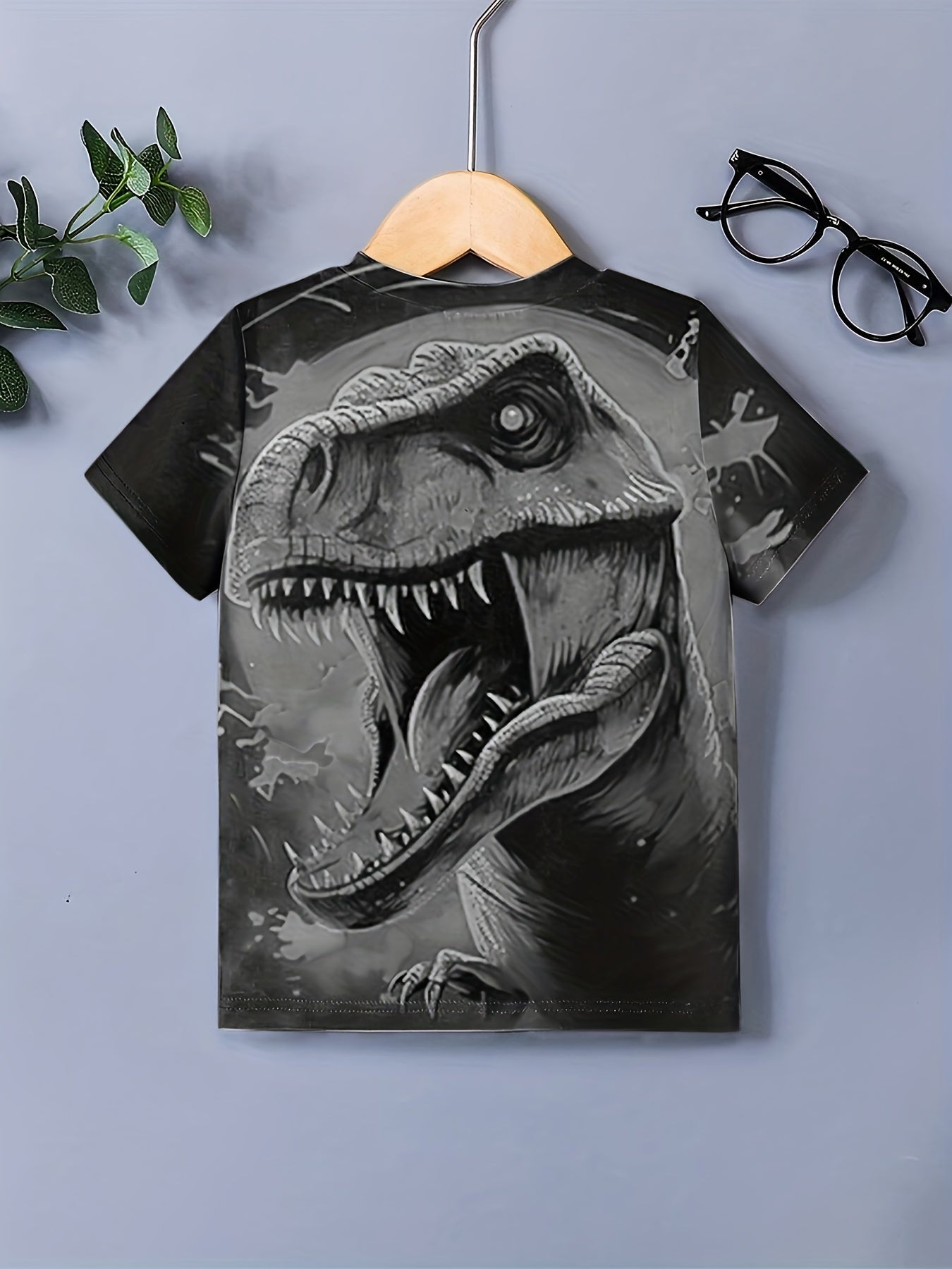 Roaring Dinosaur 3D Print Tee Tops Boys Short Sleeve T-shirt