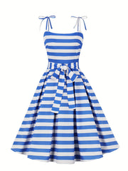 Plus Gingham Tie-Shoulder Cami Dress with Belt