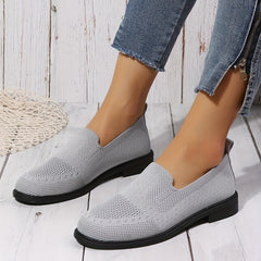 Women's Knitted Flat Shoes Soft Sole Slip On Shoes Comfy Outdoor Flats