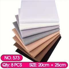8pcs DIY Rainbow Cotton Fabric Solid Quilt Sewing Cloth Patch