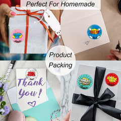 100pcs E-commerce Thank You Stickers, Colorful Round Stickers, 5.08 cm