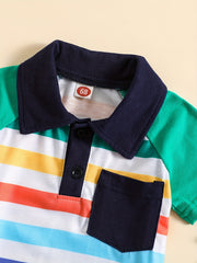 Baby Boys Striped Polo Shirt for Summer