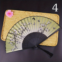 Men's Chinese Dance Fan Bamboo Silk Cloth