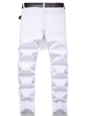 Men's Slim Fit Ripped Jeans Casual Stretch Slim