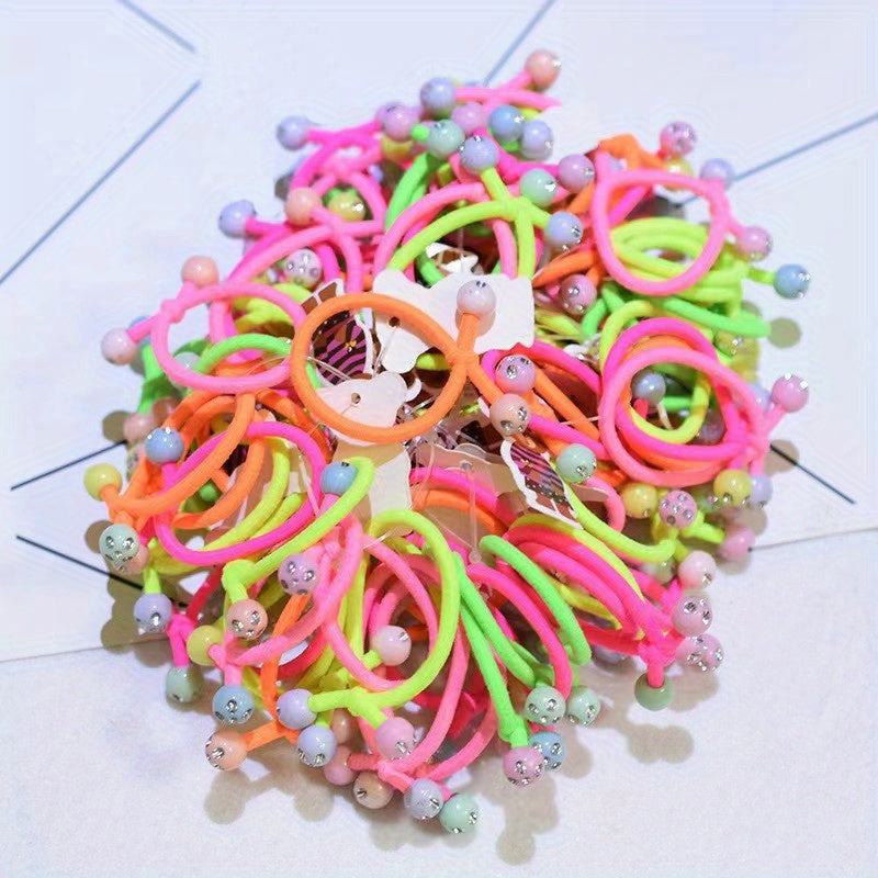 100pcs Sweet Hair Tie Elastic Hair Bands Ponytail Holders for Baby Girls