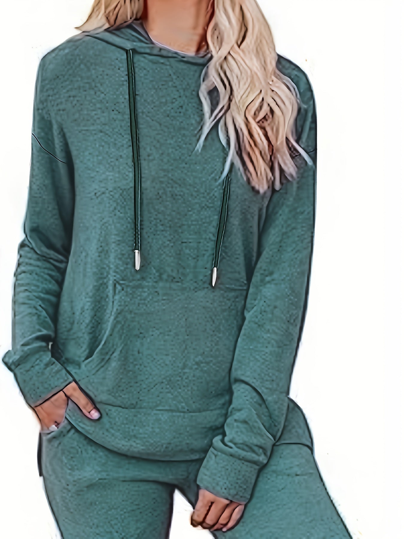 Solid Hoodie & Joggers Two Piece Set with Pockets