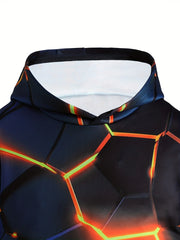 Luminous 3D Print Boys Casual Pullover Hooded Long Sleeve Sweatshirt