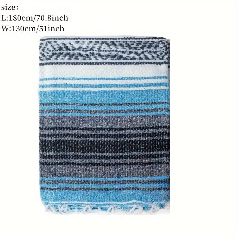 Handwoven Mexican Blanket for Yoga Picnic Camping Equestrian Saddle