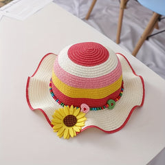 Summer Sun Protection Beach Straw Hat For Girls