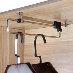 Adjustable Retractable Wardrobe Rail Clothes Hanger Towel Coat Racks