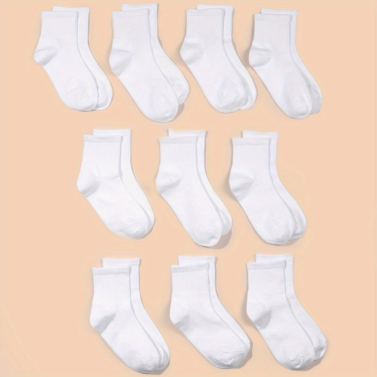 12 Pairs Kids Mid Tube Socks Unisex Crew Socks for Spring Summer