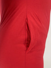 V-Neck Stretch Dress with Pockets