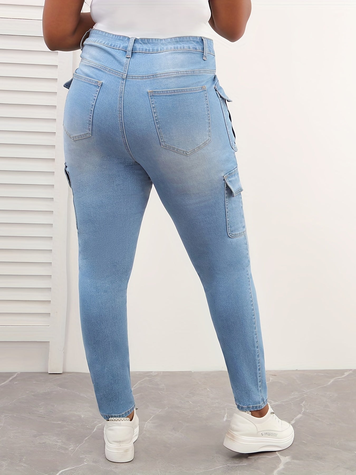 High Rise Cargo Skinny Jeans Women's